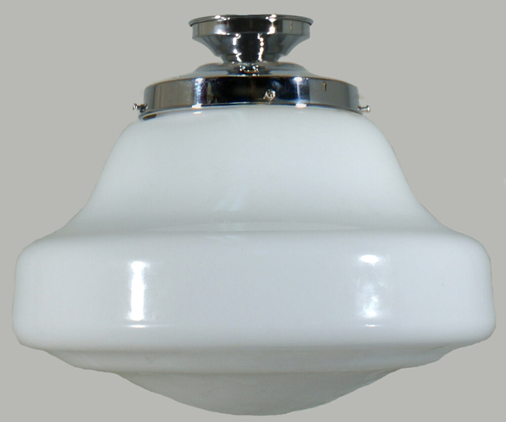 Lincoln School House 14" on Chrome Ceiling Mount