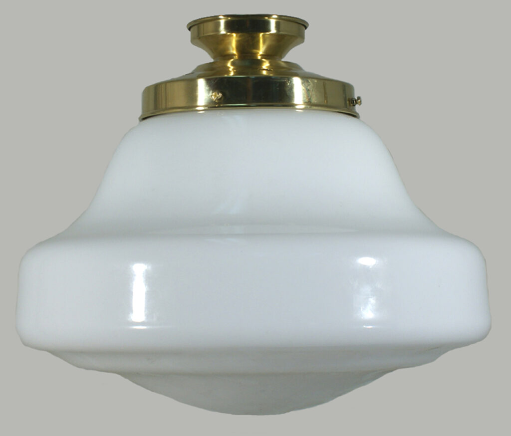 Lincoln School House 14" on Polished Brass Ceiling Mount