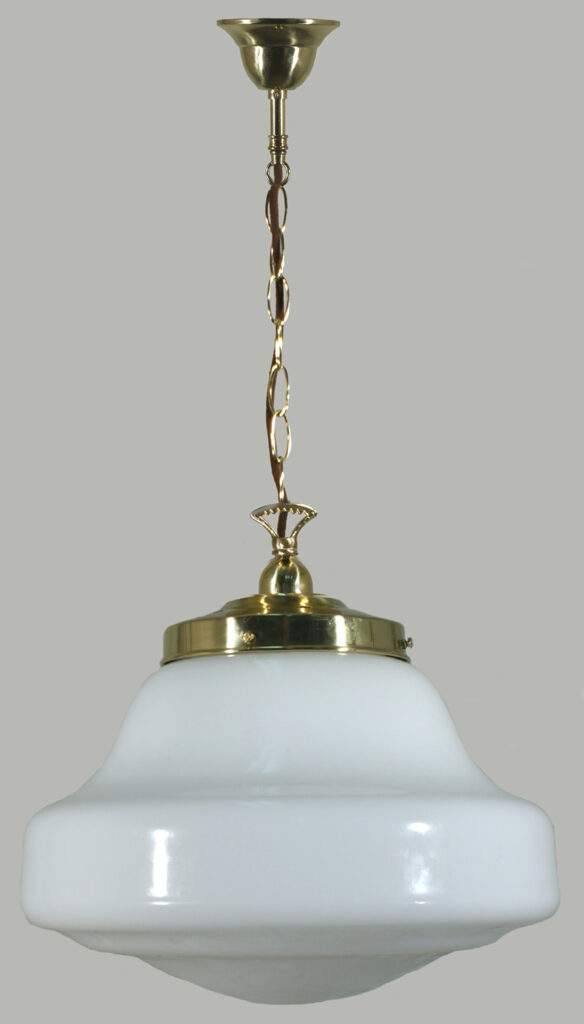Lincoln School House 14" on Polished Brass Single Chain Set