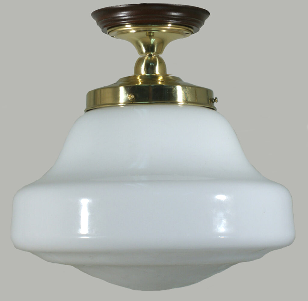 Lincoln School House 14" on Polished Brass Ceiling Mount