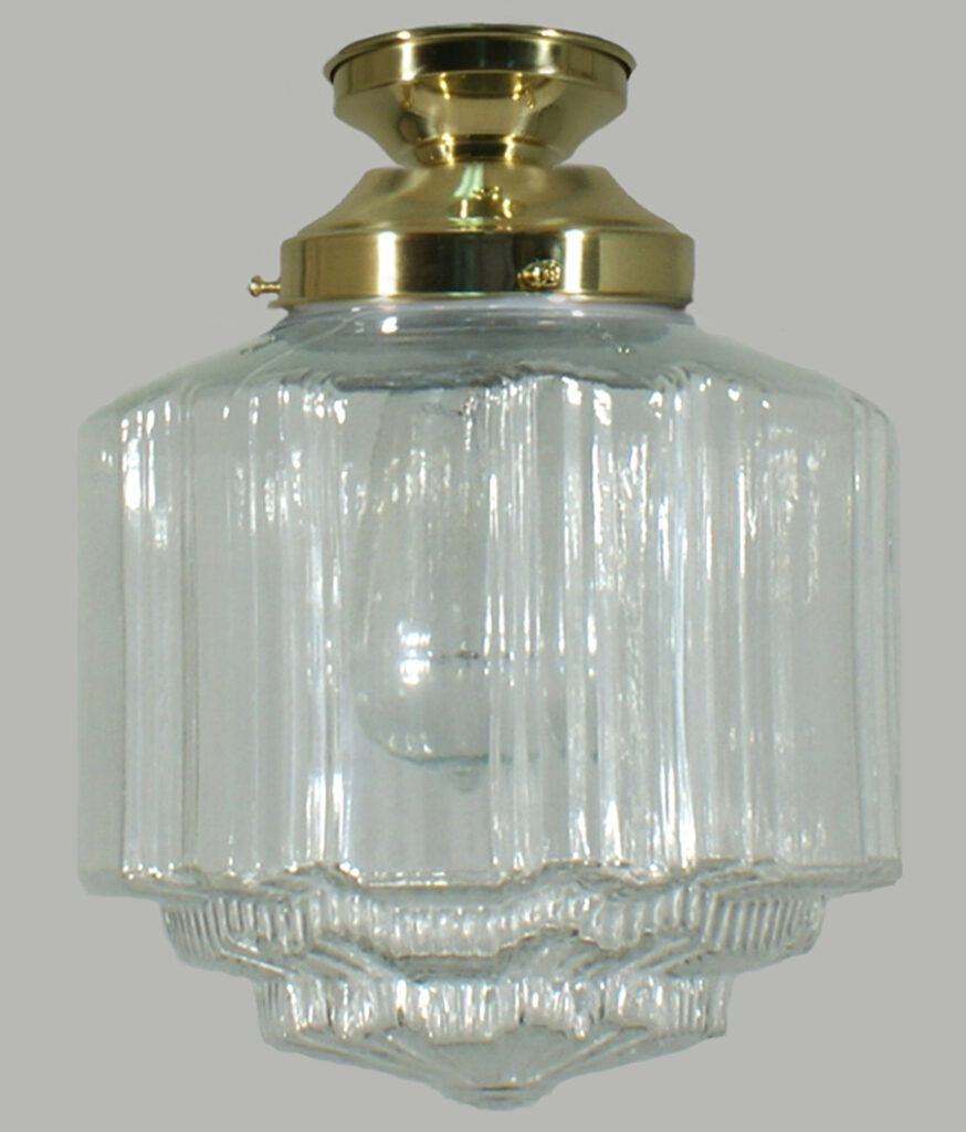 StKilda 8" CLEAR on Polished Brass Ceiling Mount
